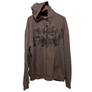 Vintage Cinch Zip-Up Hoodie‎ XL Unisex Y2K Design